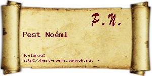 Pest Noémi névjegykártya