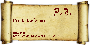 Pest Noémi névjegykártya
